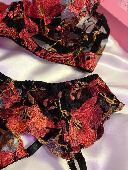 Crimson Kisses Lingerie Set 🔥💋